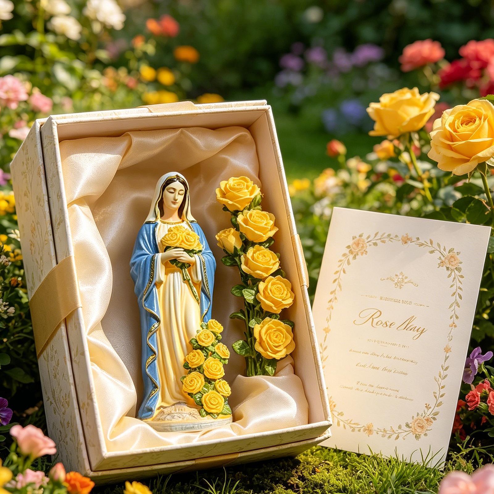 Smart Garden Solar - Estatua solar de la Virgen María,