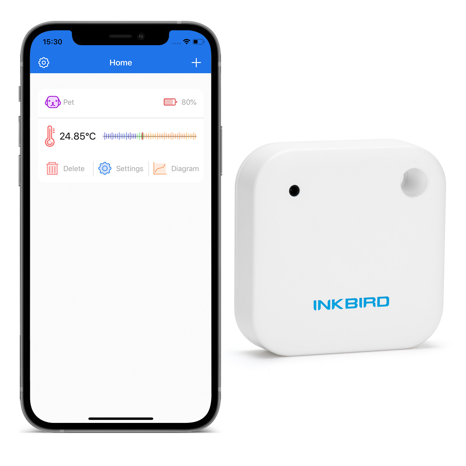 Rain Gauge Digital - Medidor de temperatura magnético con Bluetooth